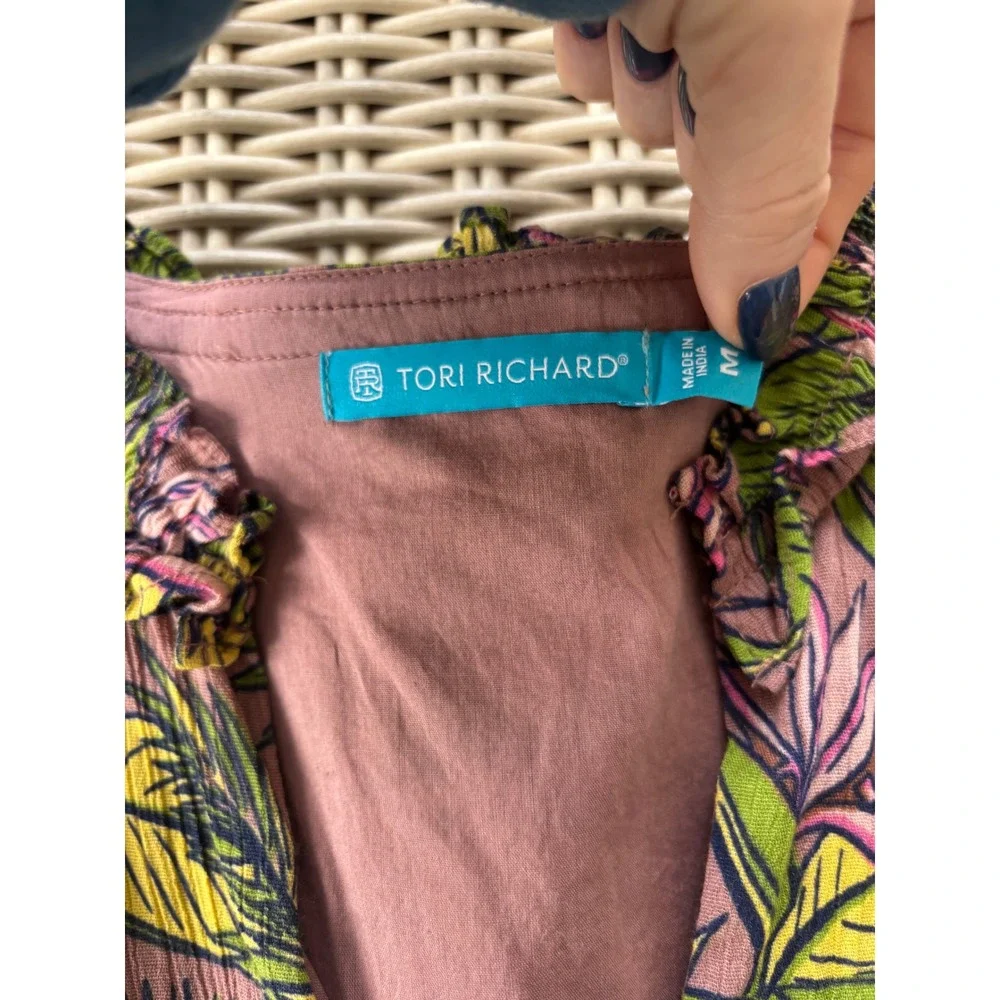 Tori Richard 2 Cool‎ 4 School Gabby Smock Dress Medium resortwear coastal beach